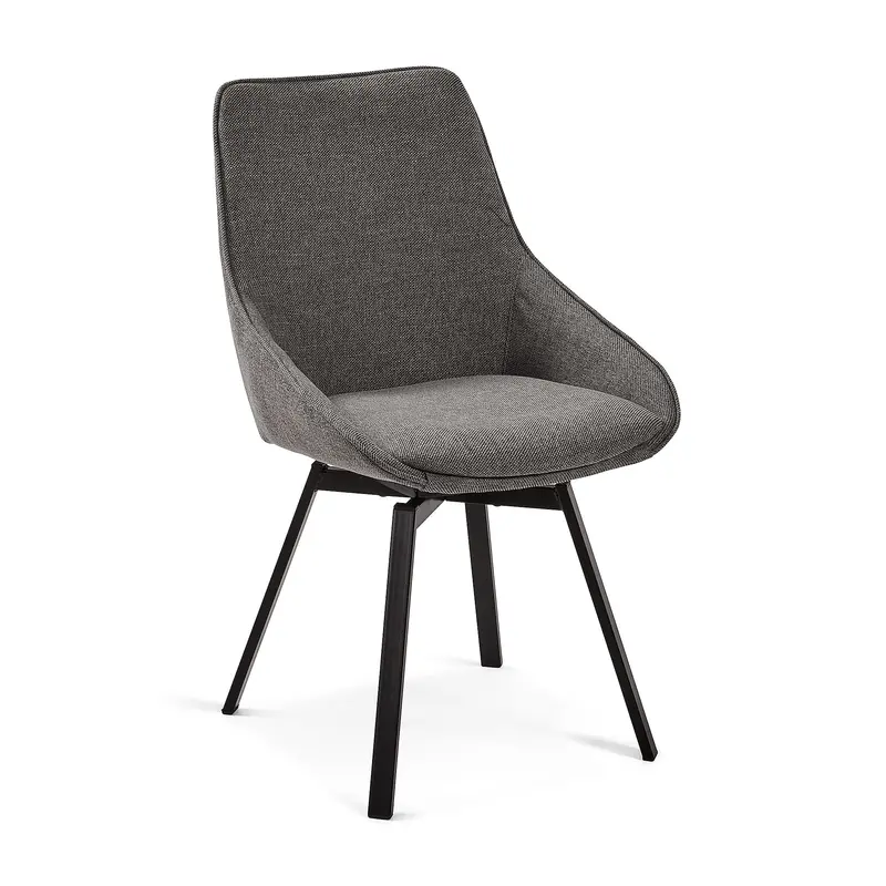 Zaki Rotating Dining Chair in Titanium Grey Premium Vinyl