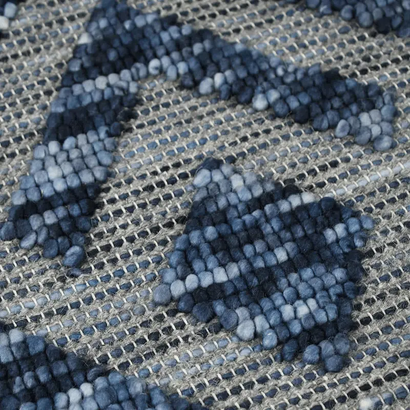 Zamora Handwoven Wool Area Rug in Indigo