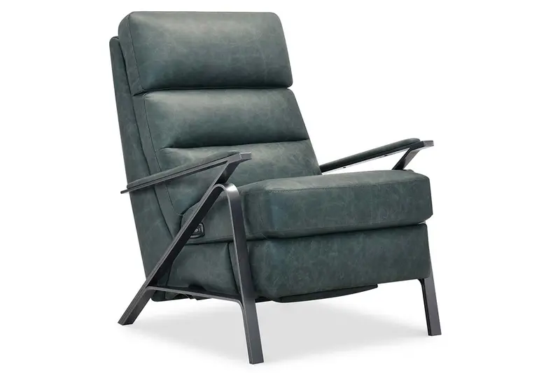 Zander Lake Dual-Power Modern Leather Recliner – Quick Ship