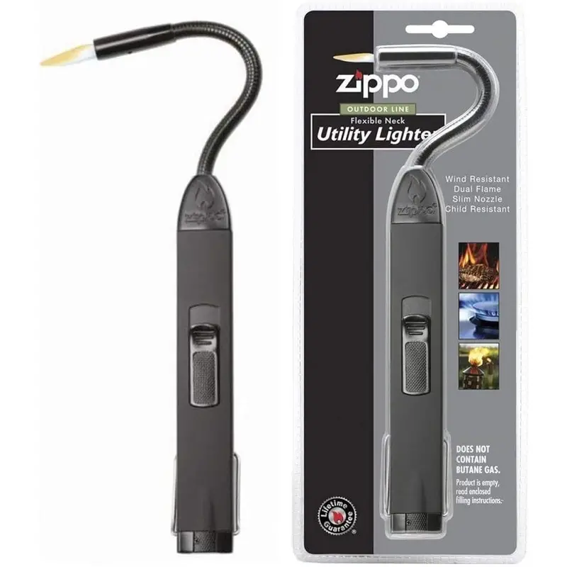 Zippo Flex Neck Utility Lighter – Pre-Filled, Matte Black Finish