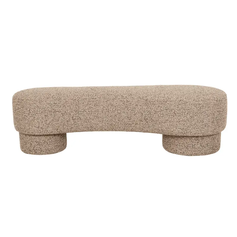 Zola Sand-Speckled Bench Seat – Textured Fabric Seating for Hallways